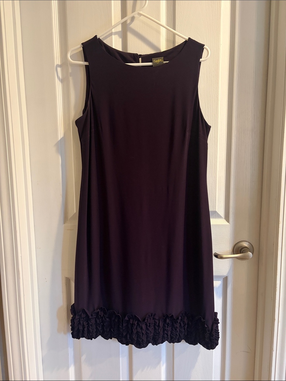 Taylor Sleeveless Dress with Ruffle Hem - Deep Purple